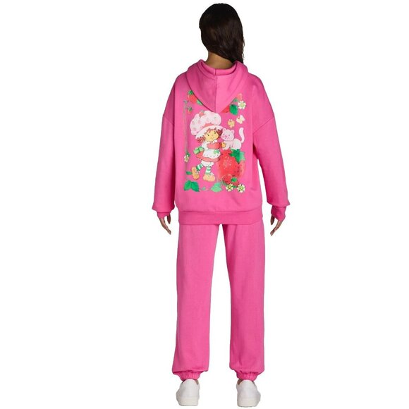 Strawberry Shortcake Hoodie & Sweatpants Set Womens Small Pink - Picture 2 of 16